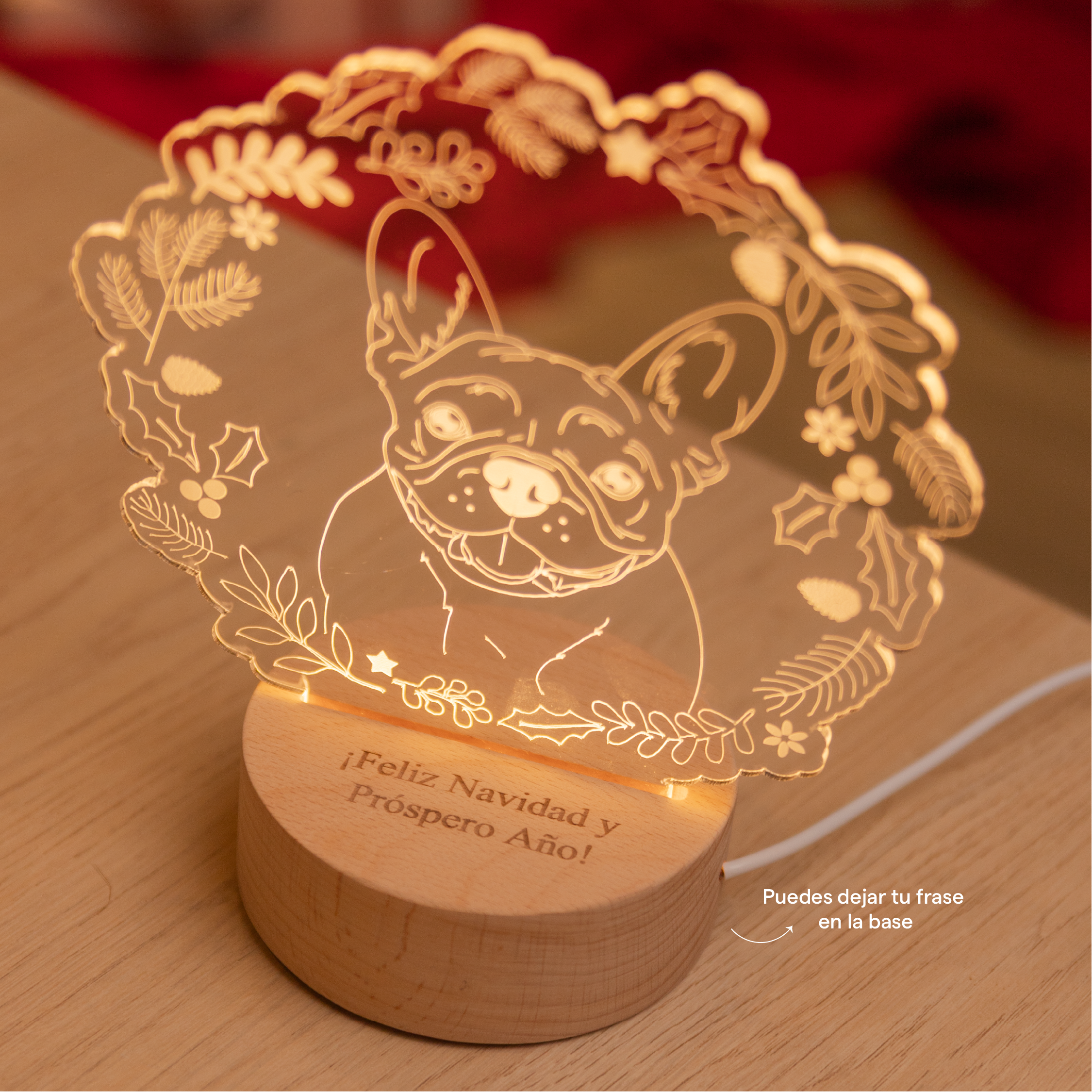 Lámpara Madera Arco Navideño