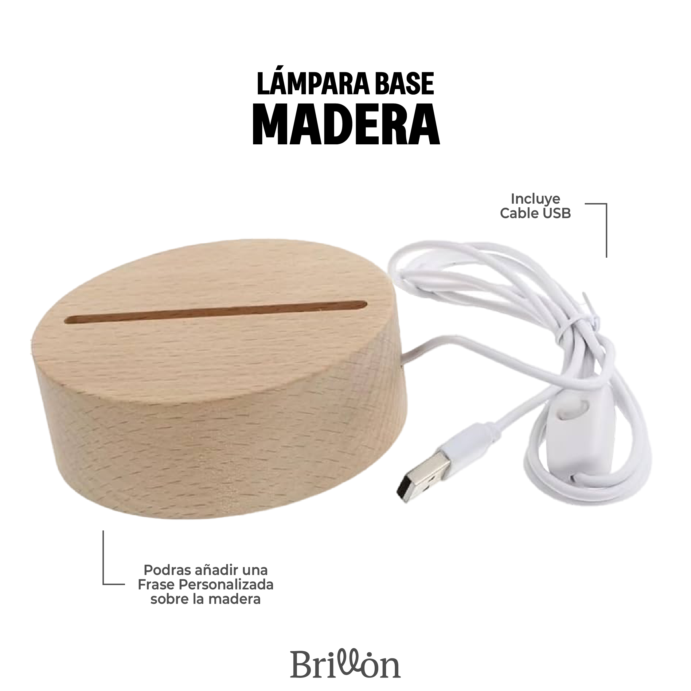 Lámpara Madera Arco de Flores