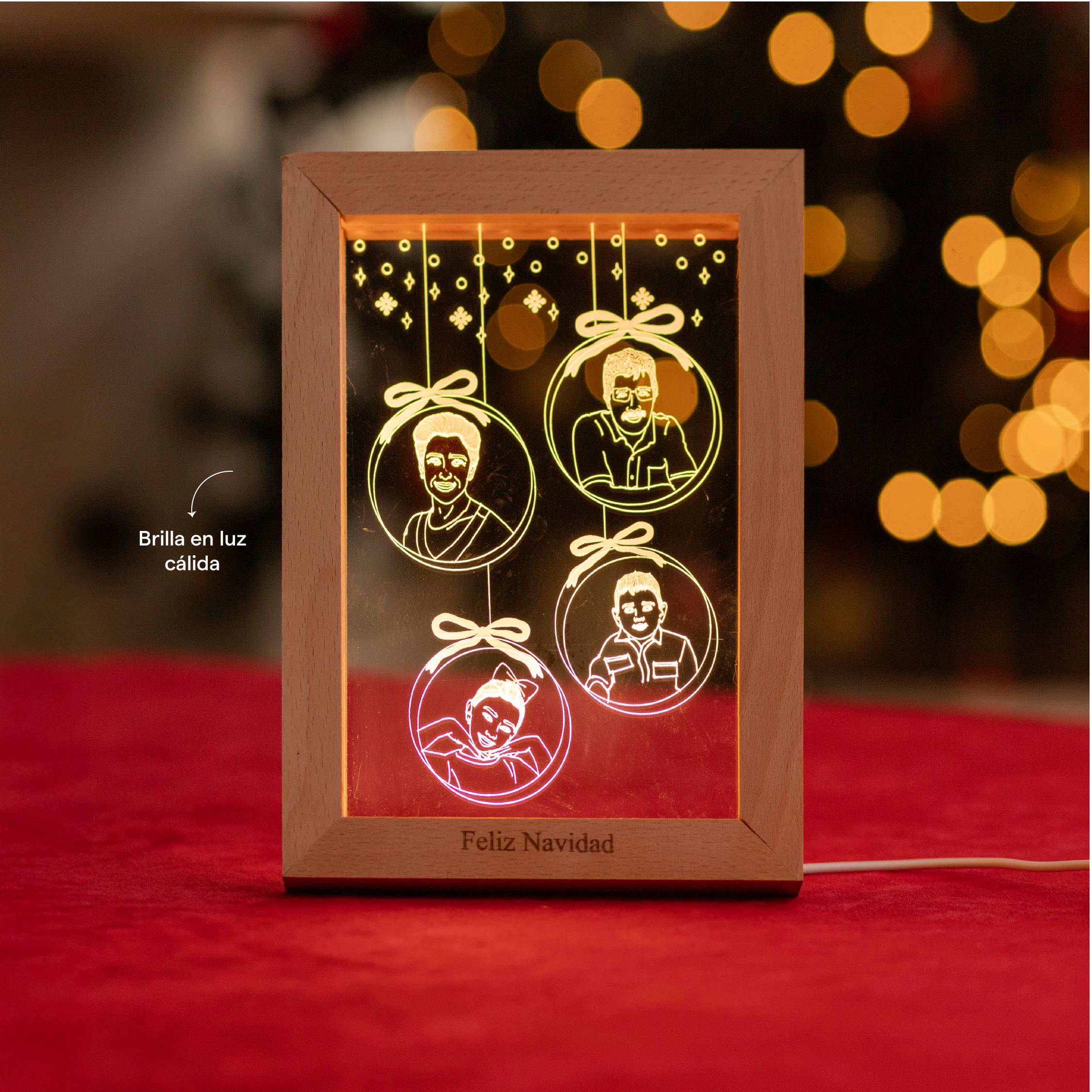 Lámpara Portarretrato Multi Esferas Navideñas