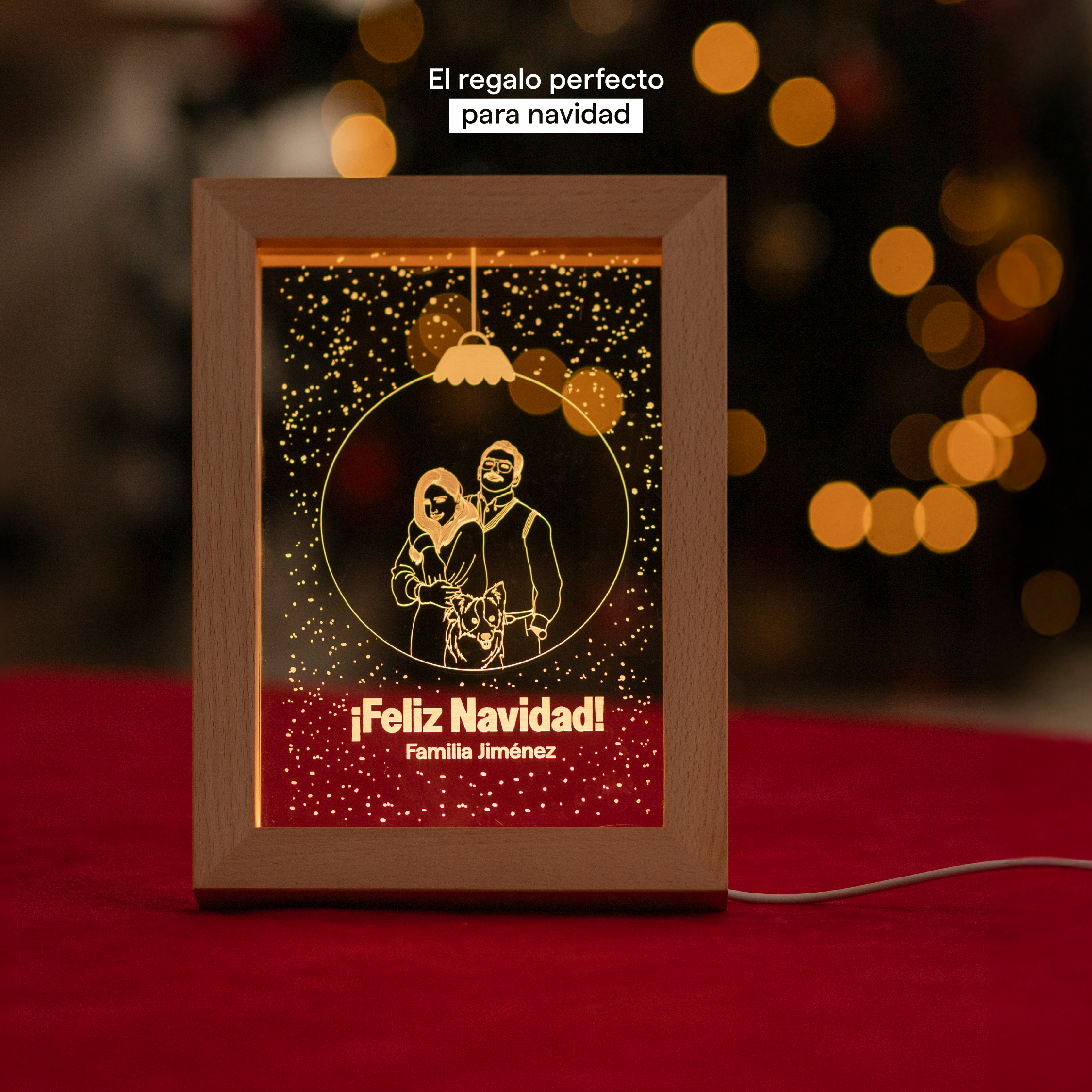 Lámpara Portarretrato Esfera Navideña