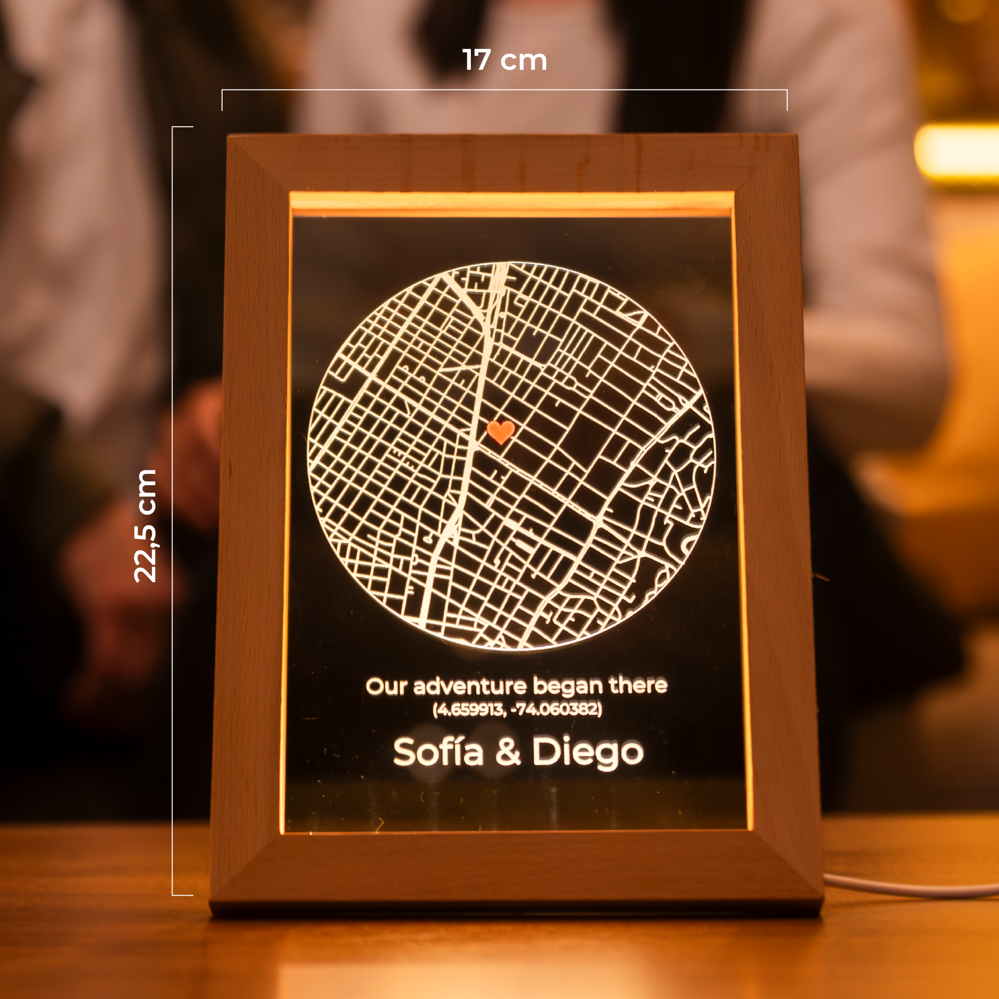 Portarretrato Mapa Pareja