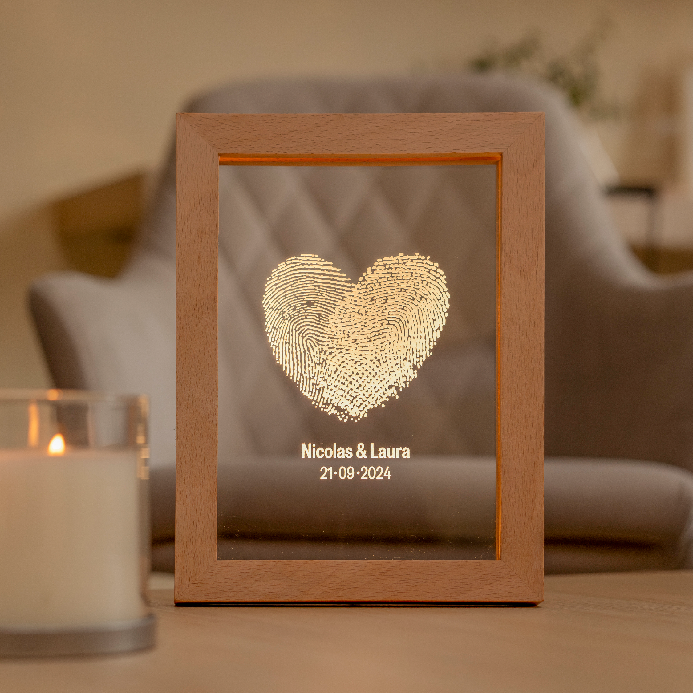 Portarretrato Huellas Pareja