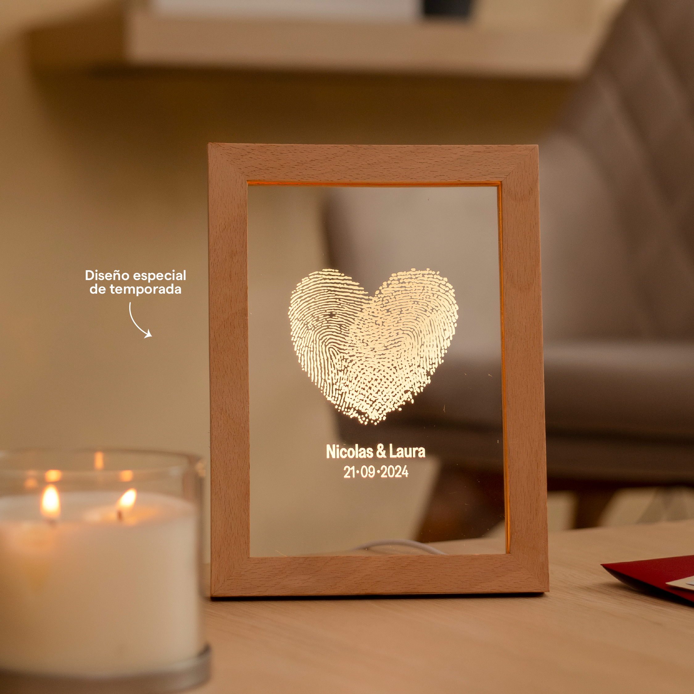 Portarretrato Huellas Pareja