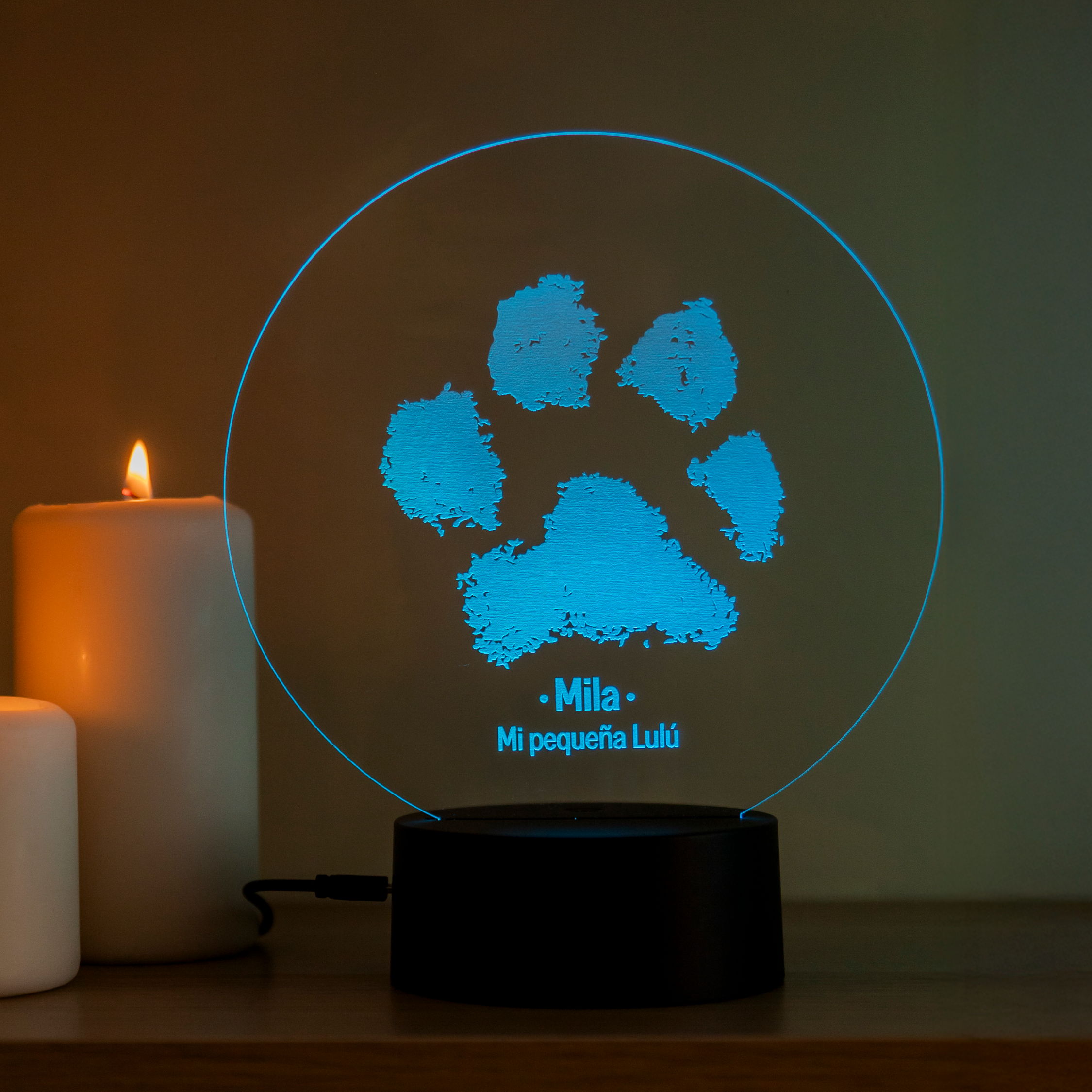 Lámpara Colores Huella Mascota