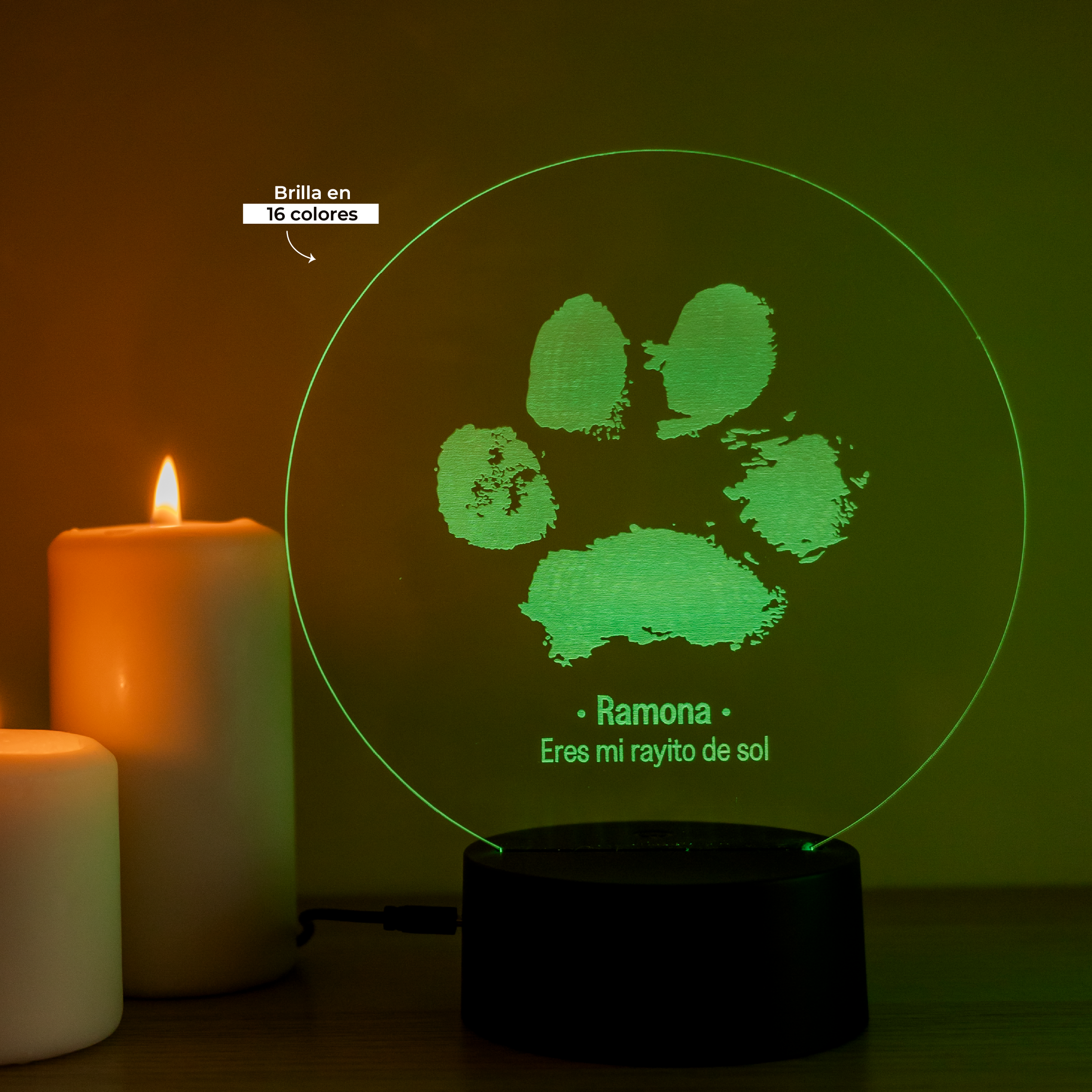 Lámpara Colores Huella Mascota