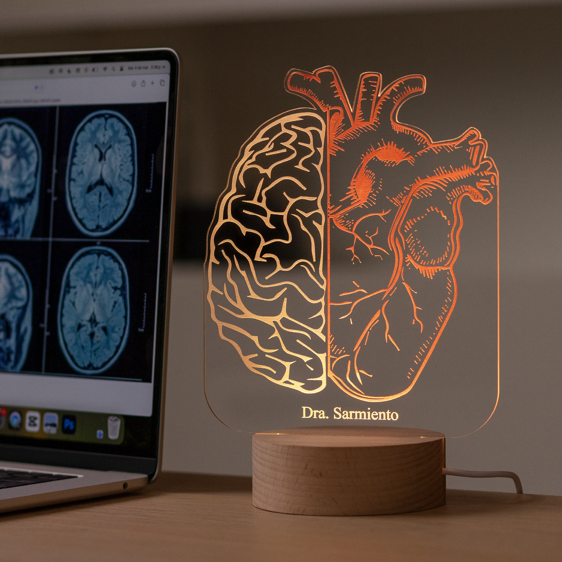 Lámpara DOS colores: Corazón y cerebro