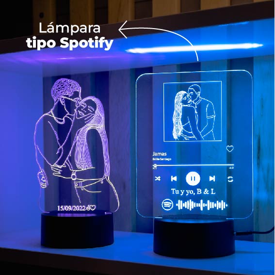Lámpara Personalizada Reproductor Spotify colores