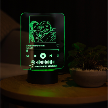 Lámpara Spotify personalizada Cuadro Spotify con canción 