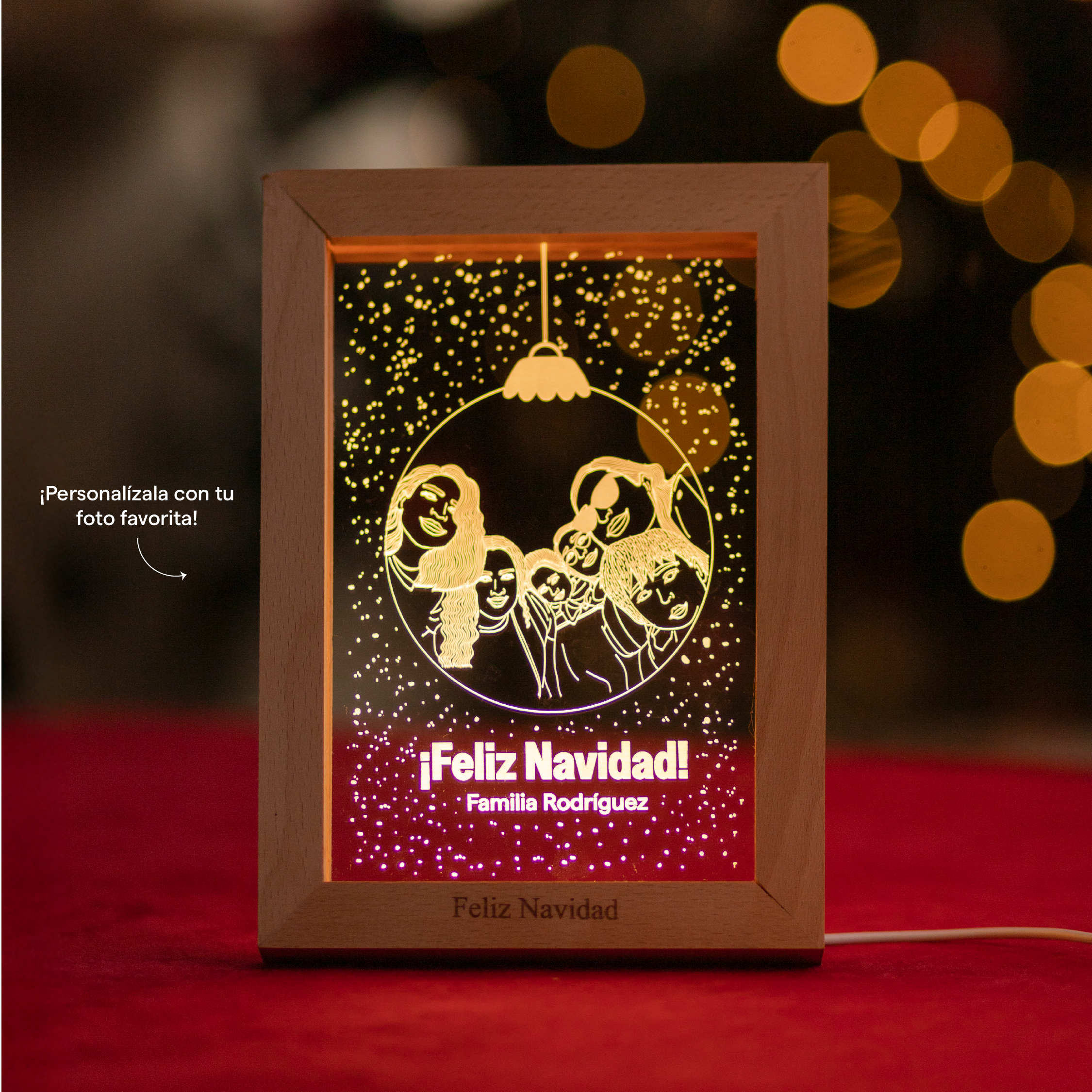 Lámpara Portarretrato Esfera Navideña