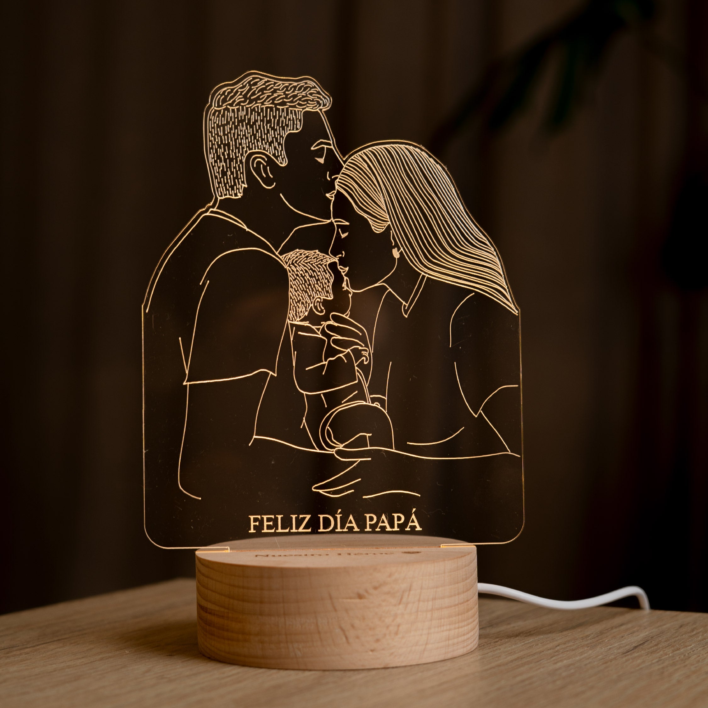 Lámpara Madera para Papá