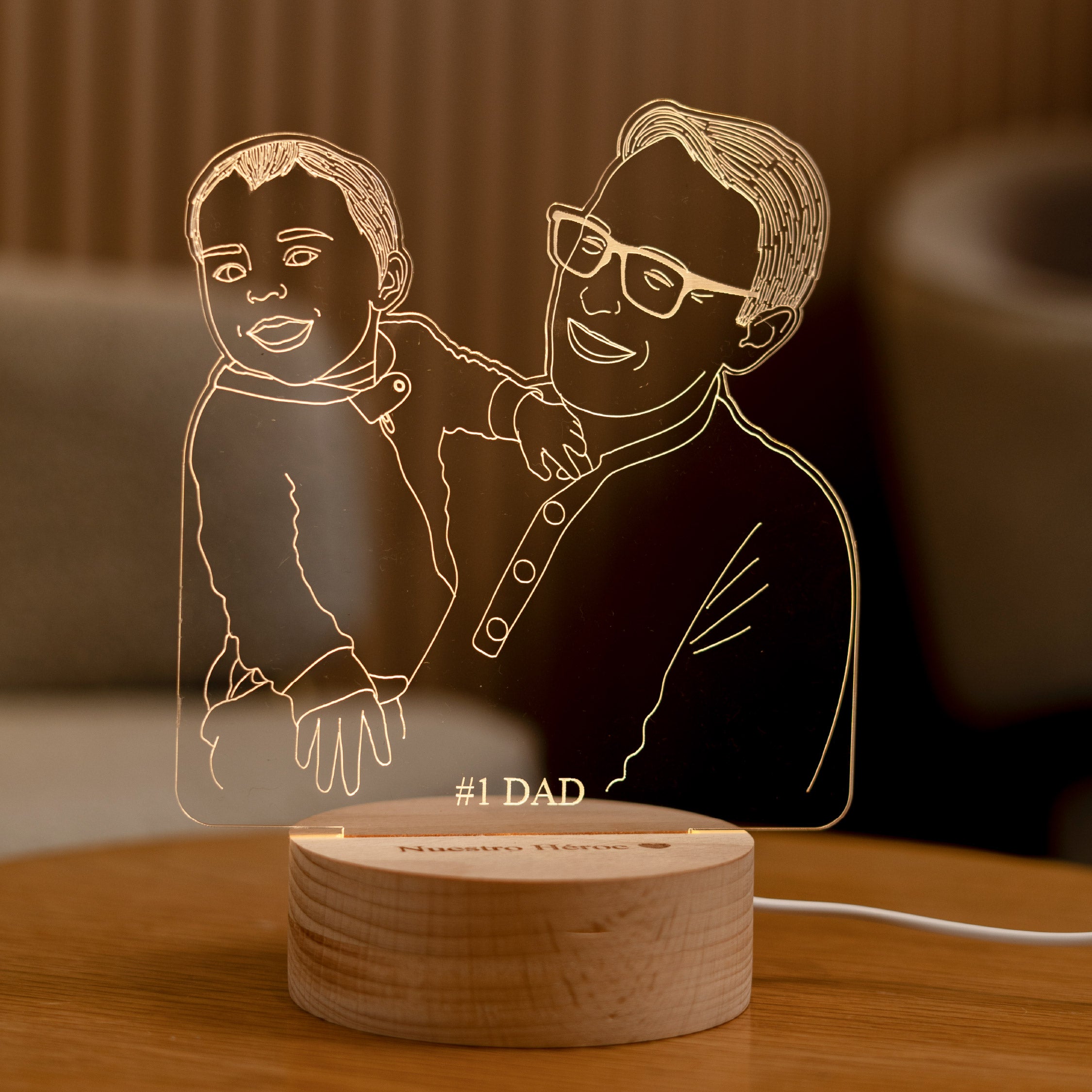 Lámpara Madera para Papá
