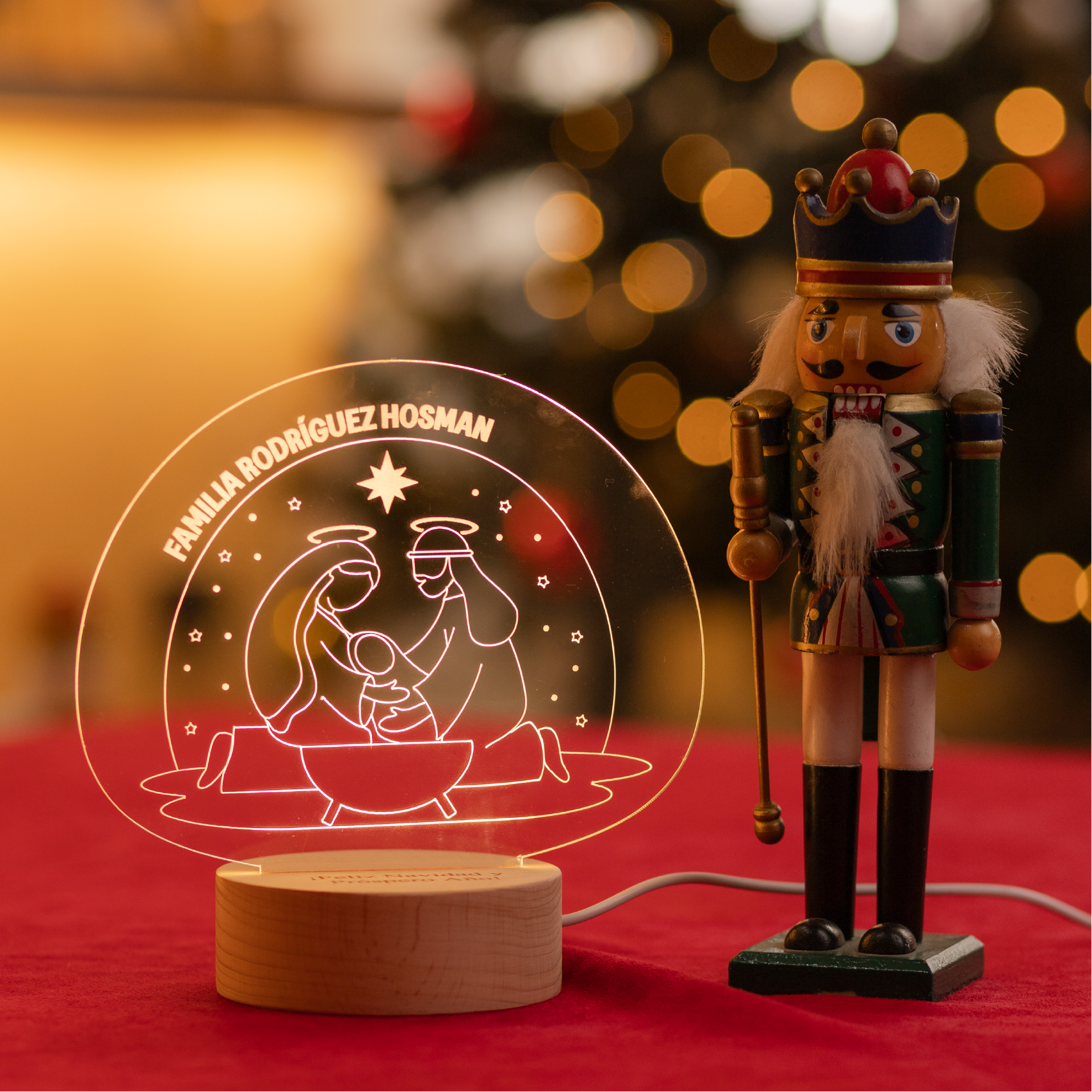 Lámpara Madera Pesebre