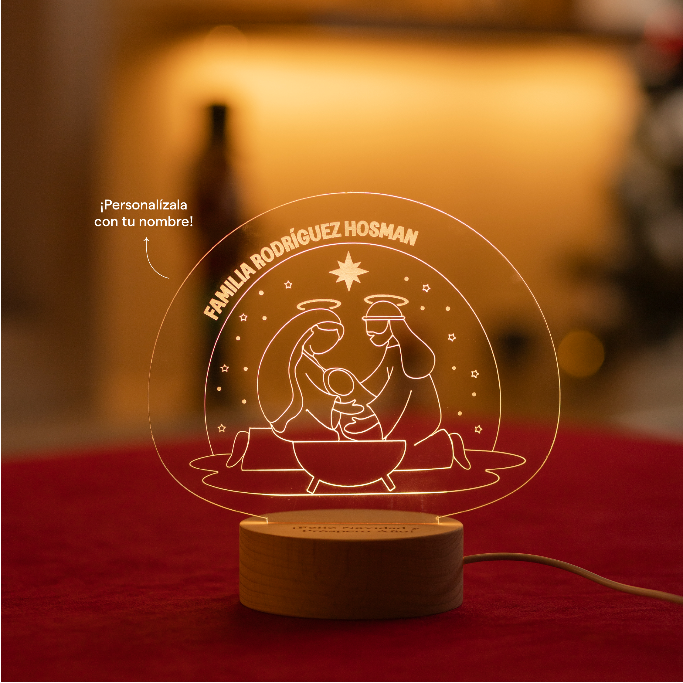 Lámpara Madera Pesebre