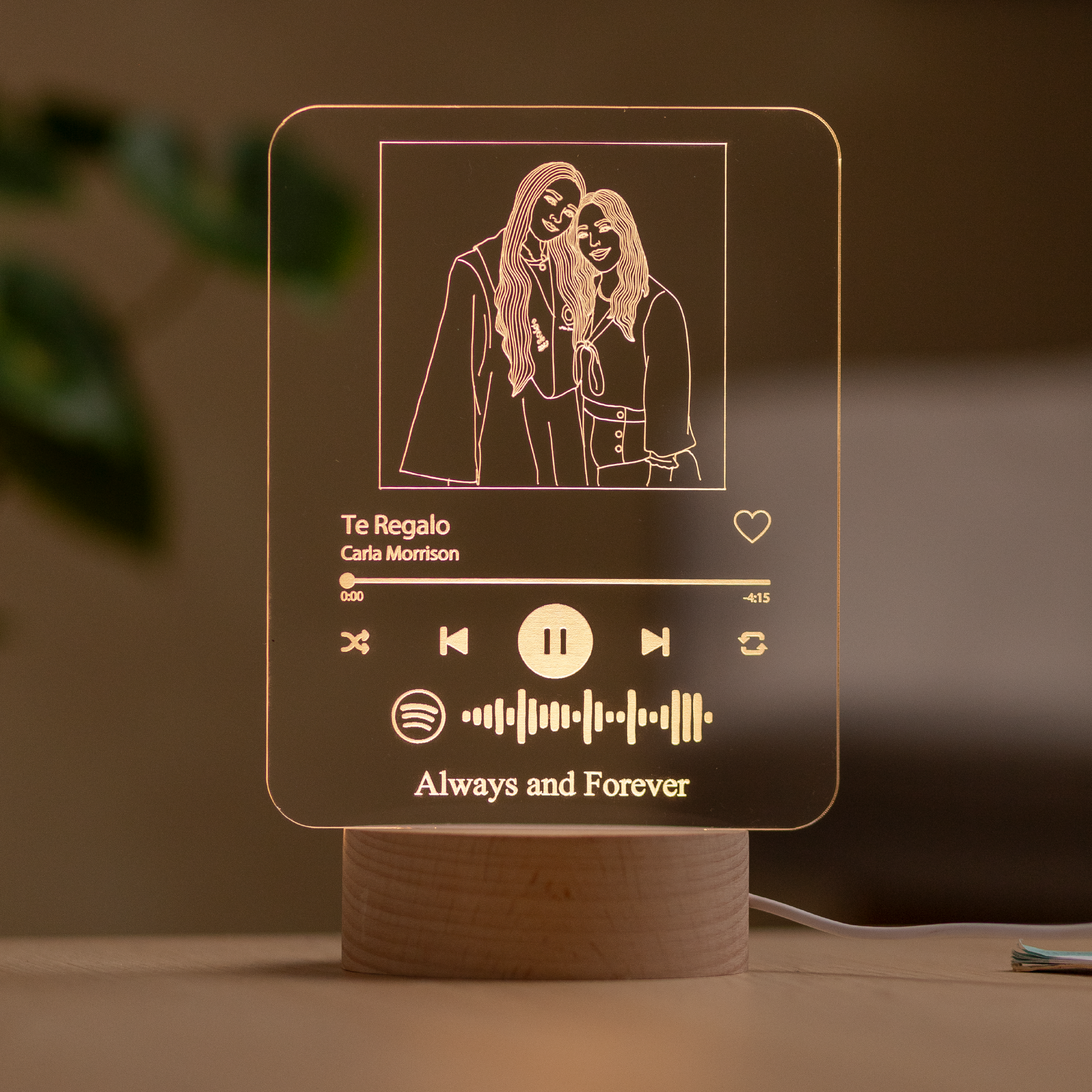 Lámpara Personalizada Reproductor Spotify