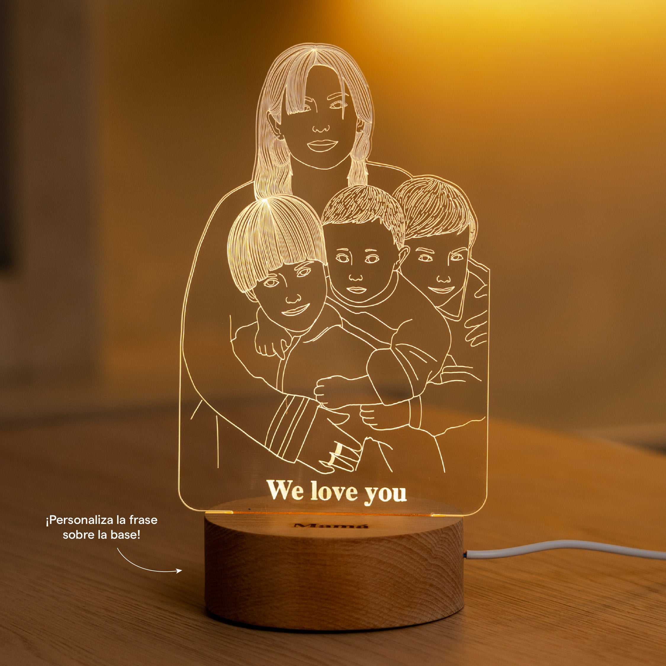 Lámpara Madera Edición Mamá