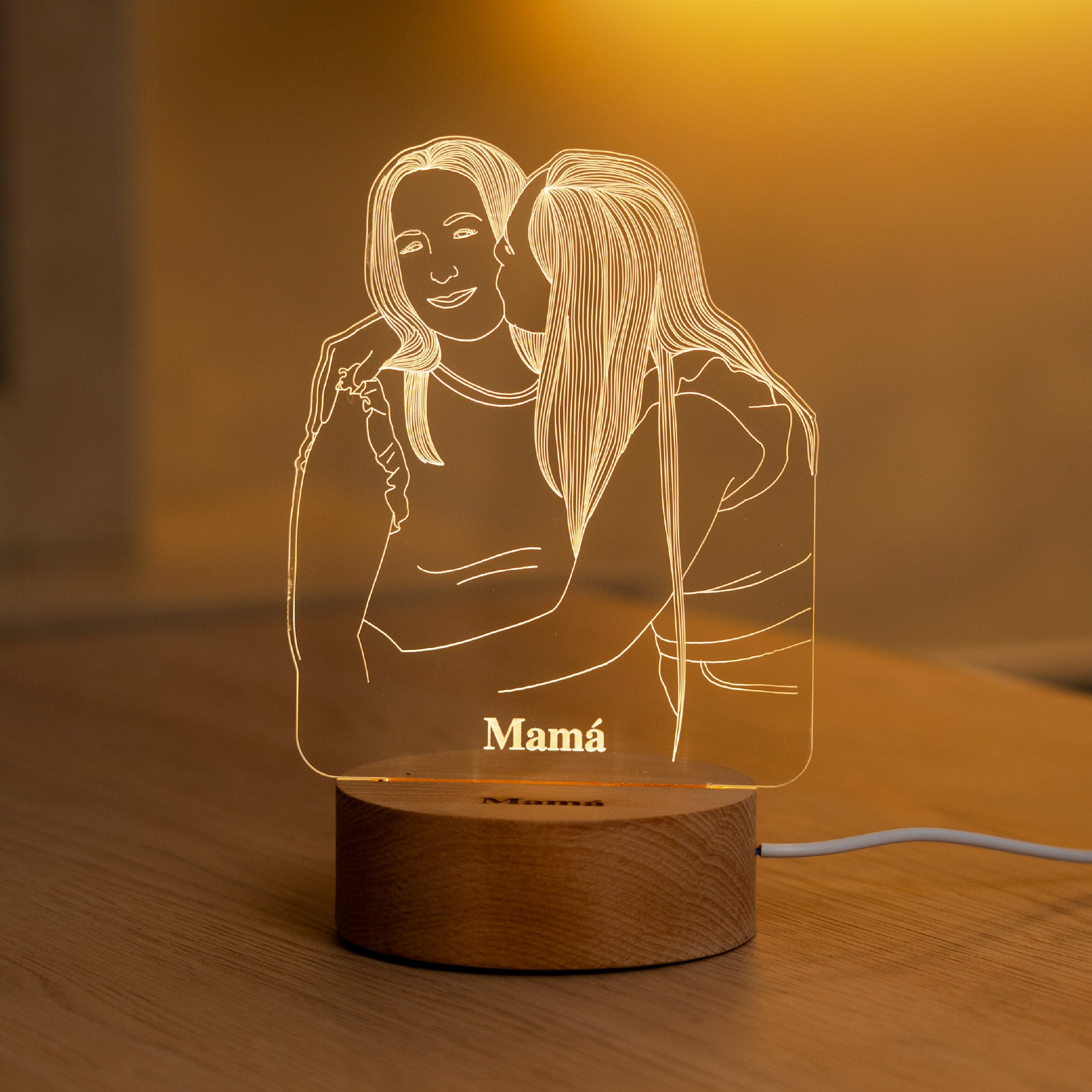 Lámpara Madera Edición Mamá